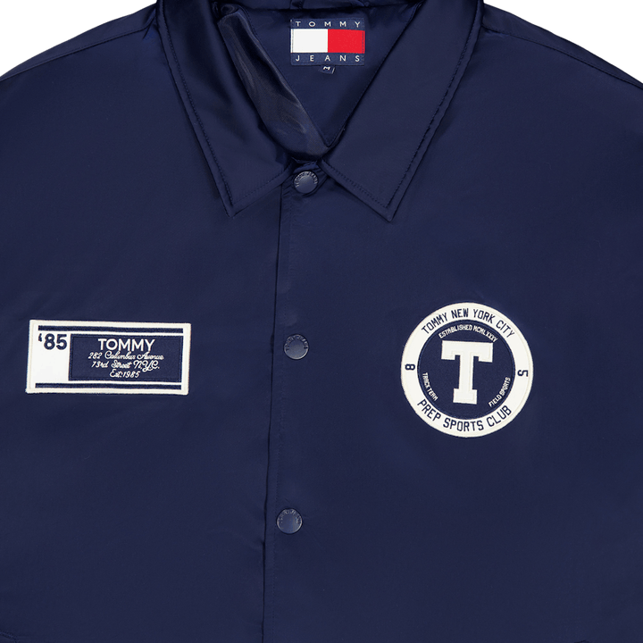 Veste d'entraîneur longue universitaire Tjcu Carbon Navy