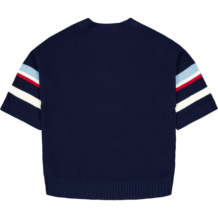 Tjcu Varsity Knit Top Carbon Navy