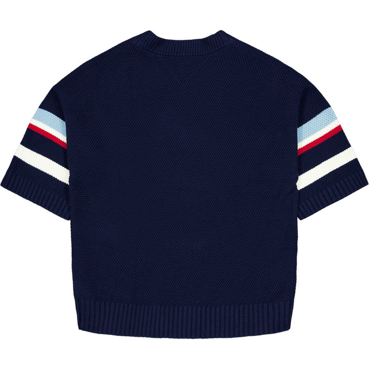 Tjcu Varsity Knit Top Carbon Navy