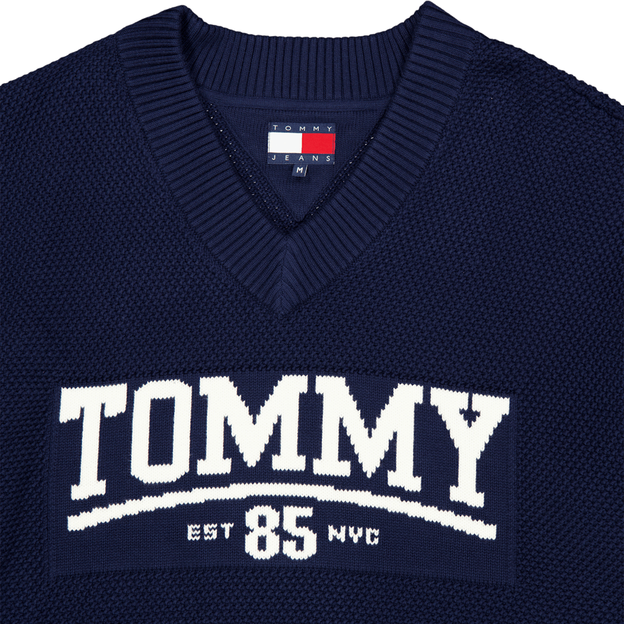 Tjcu Varsity Knit Top Carbon Navy