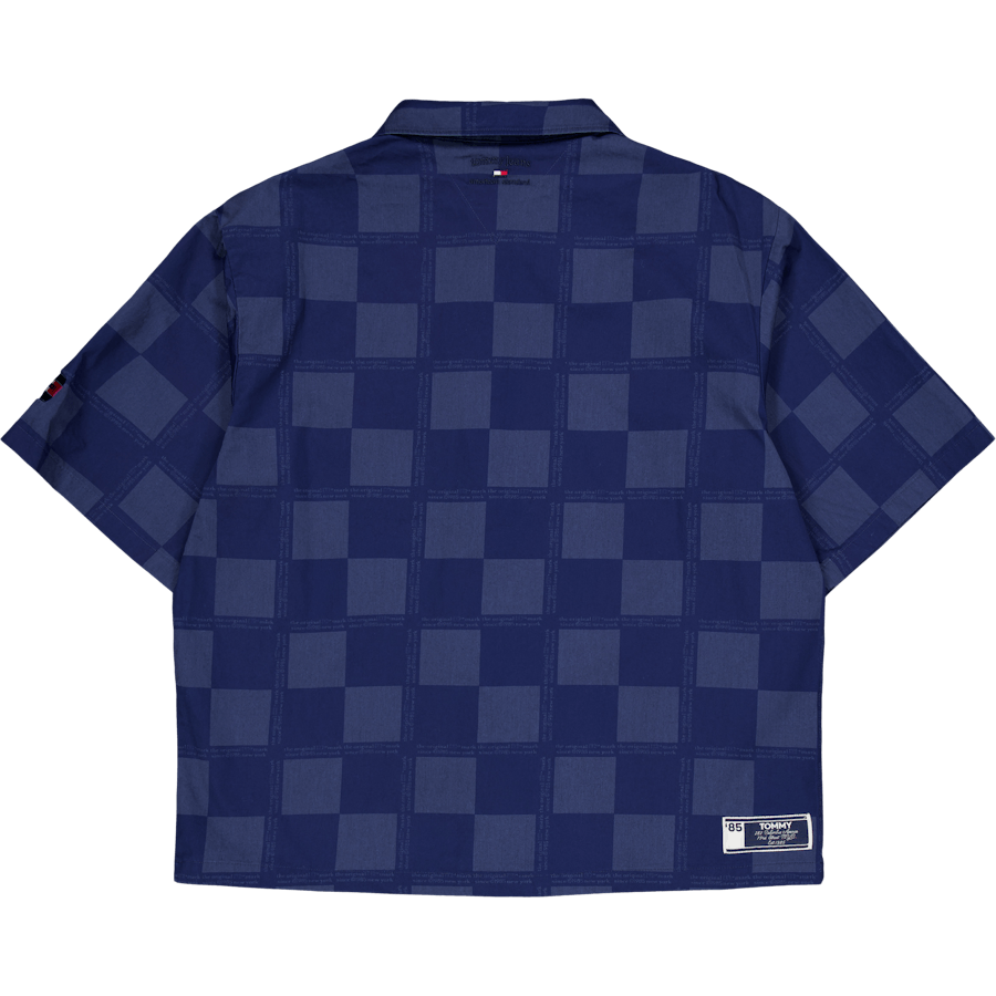 Tjcu Boxy 1985 Checkerbrd Shir Carbon Navy