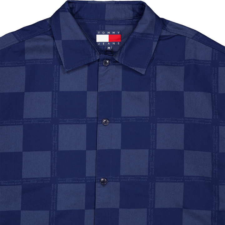 Tjcu Boxy 1985 Checkerbrd Shir Carbon Navy