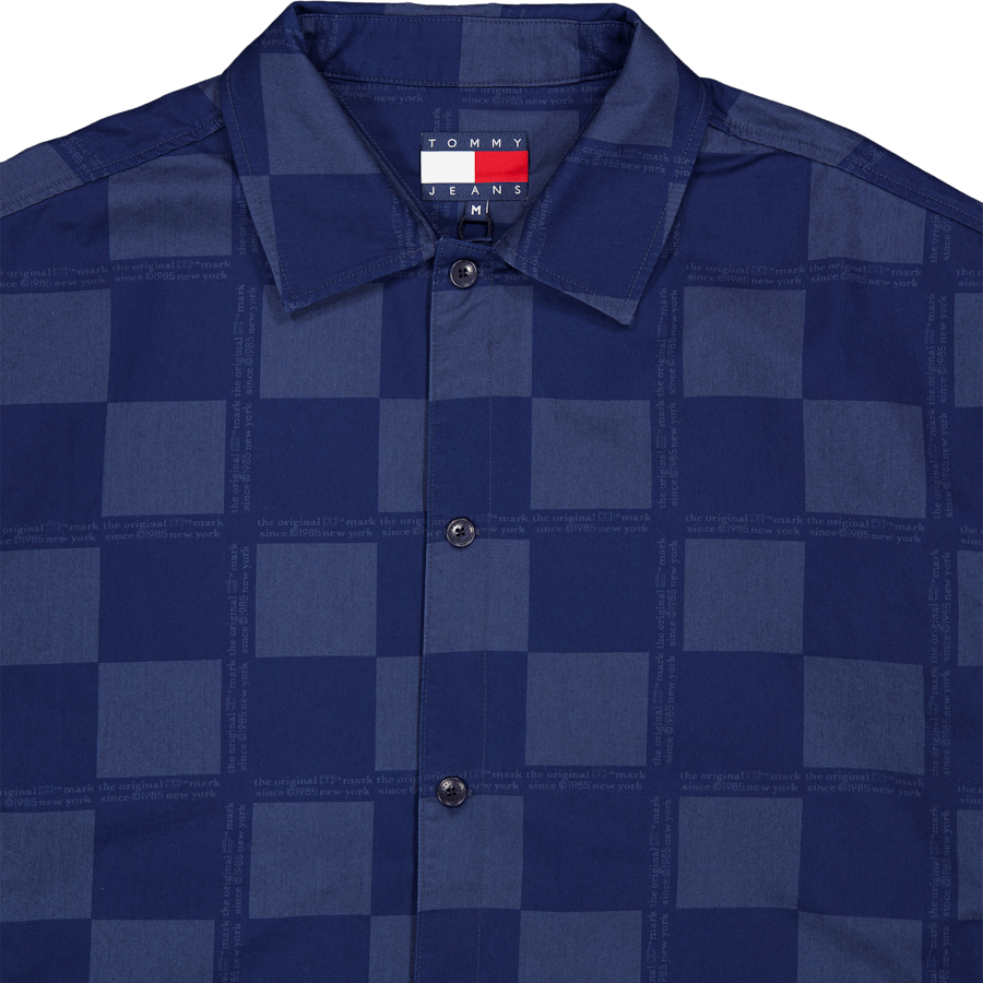 Tjcu Boxy 1985 Checkerbrd Shir Carbon Navy
