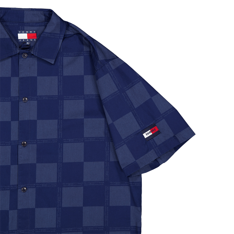 Tjcu Boxy 1985 Checkerbrd Shir Carbon Navy