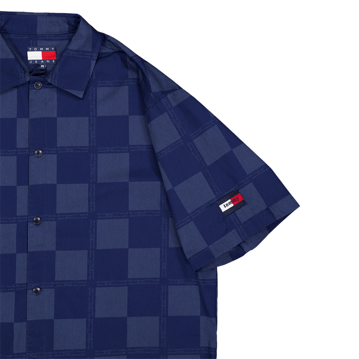 Tjcu Boxy 1985 Checkerbrd Shir Carbon Navy