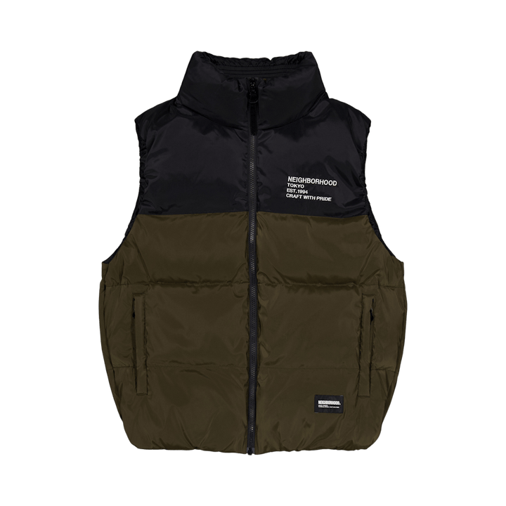 Gilet classique en duvet vert olive