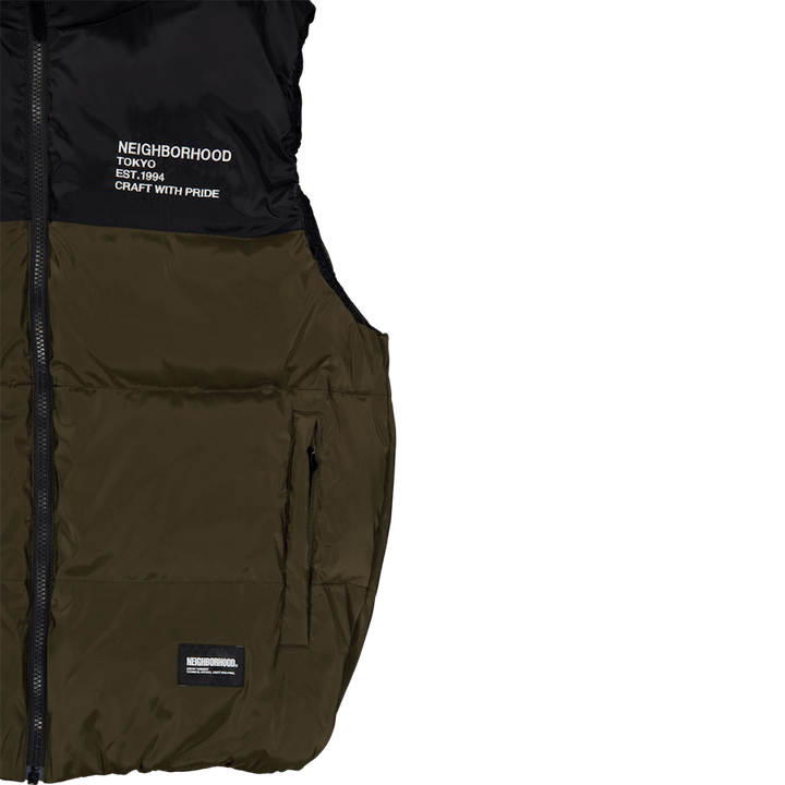 Gilet classique en duvet vert olive