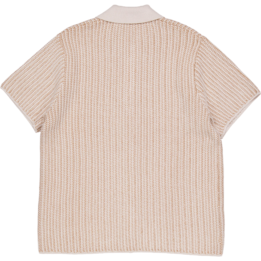 Chemise tricotée Easton à manches courtes, camel