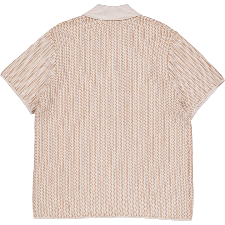 Chemise tricotée Easton à manches courtes, camel