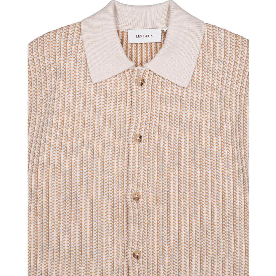 Chemise tricotée Easton à manches courtes, camel