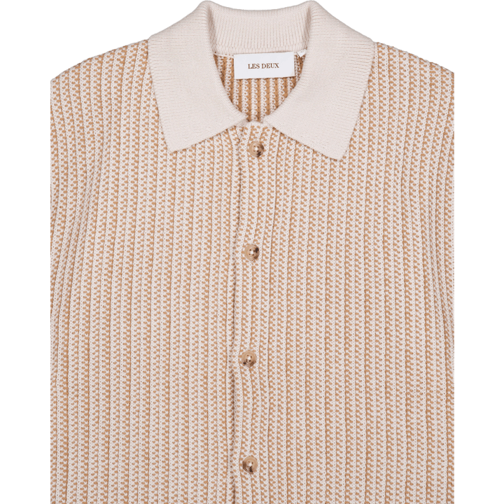 Chemise tricotée Easton à manches courtes, camel