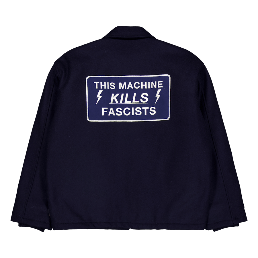 Veste zippée Melton bleu marine