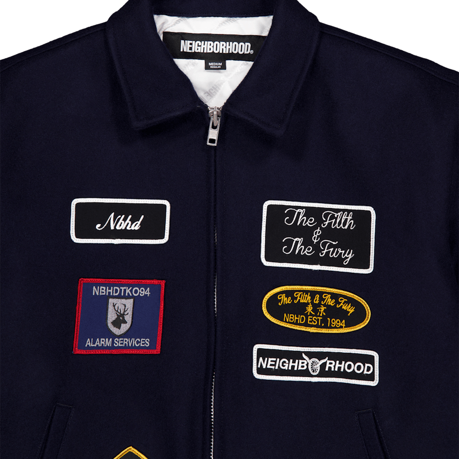 Veste zippée Melton bleu marine