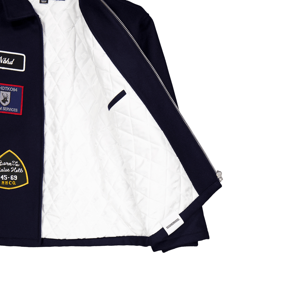 Veste zippée Melton bleu marine