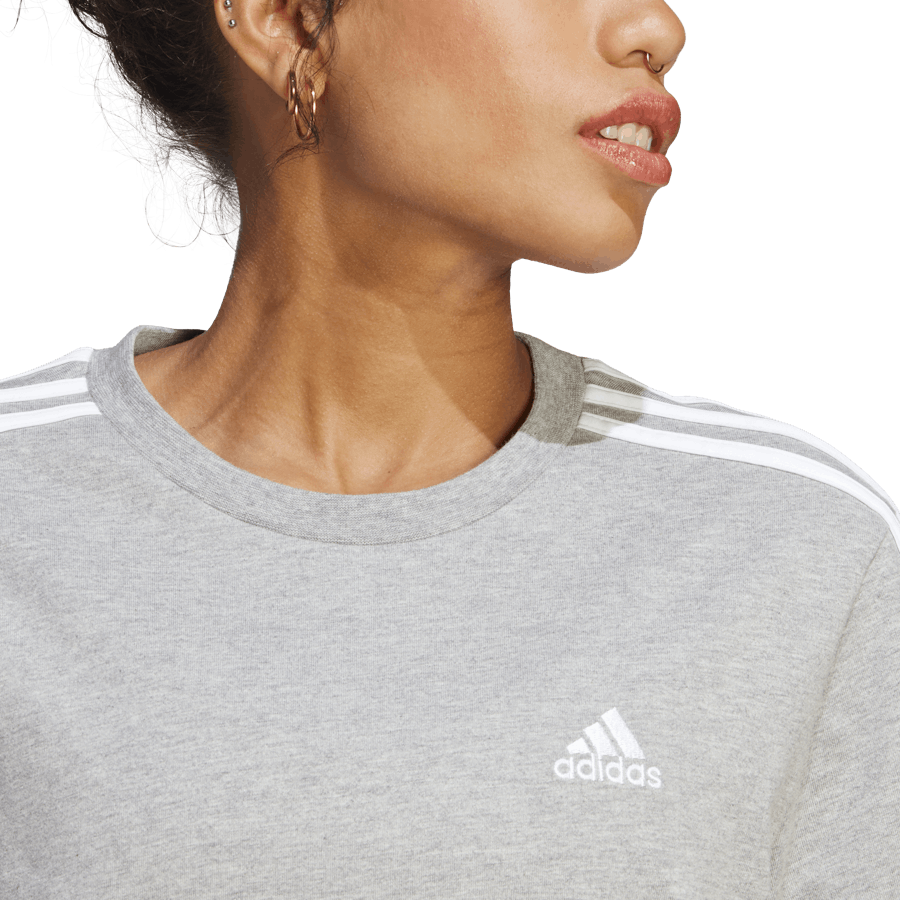 Essentials 3-Stripes Single Jersey Boyfriend Tee Dress Medium Harmaa Heather / Valkoinen