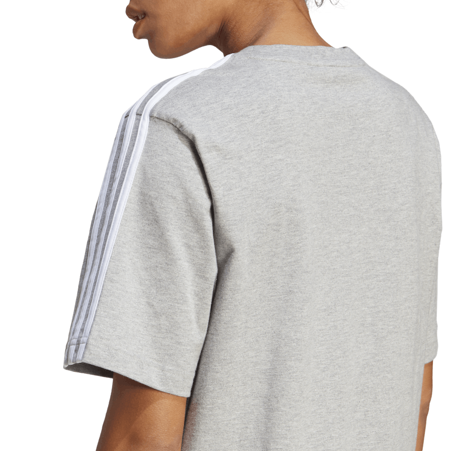 Essentials 3-Stripes Single Jersey Boyfriend Tee Dress Medium Harmaa Heather / Valkoinen