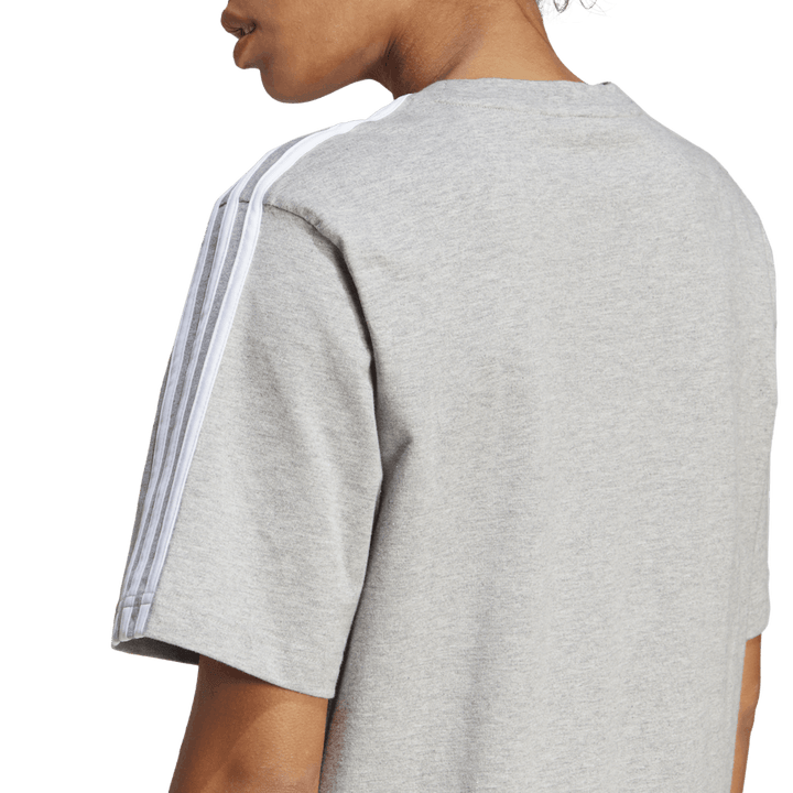 Essentials 3-Stripes Single Jersey Boyfriend Tee Dress Medium Harmaa Heather / Valkoinen