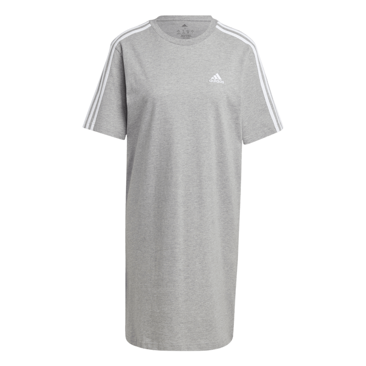 Essentials 3-Stripes Single Jersey Boyfriend Tee Dress Medium Harmaa Heather / Valkoinen