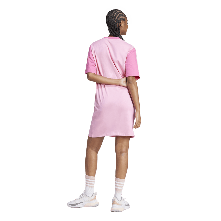 Robe t-shirt boyfriend Essentials à 3 bandes en jersey simple rose