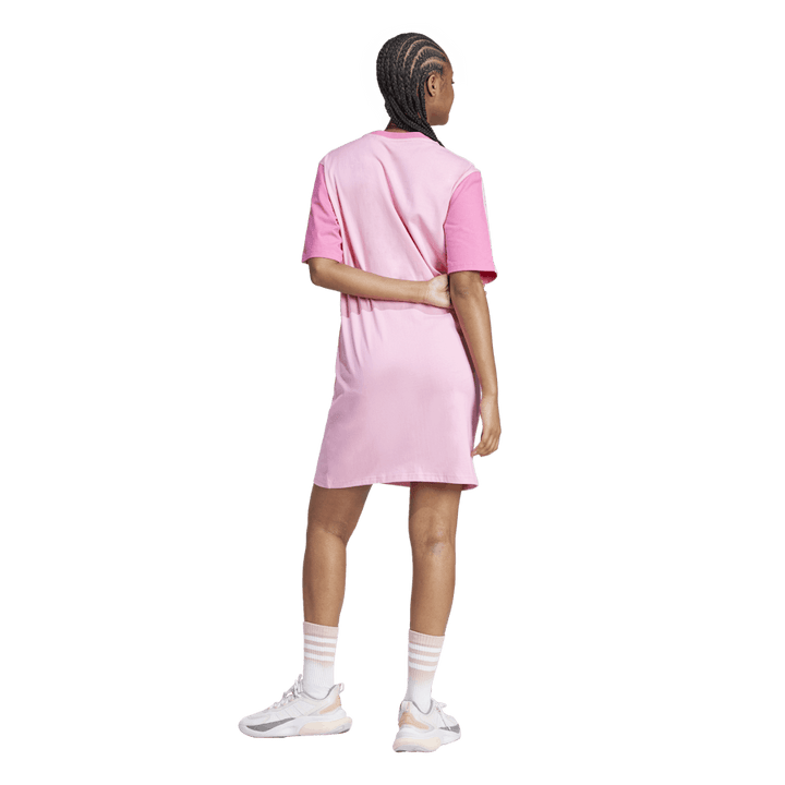 Robe t-shirt boyfriend Essentials à 3 bandes en jersey simple rose