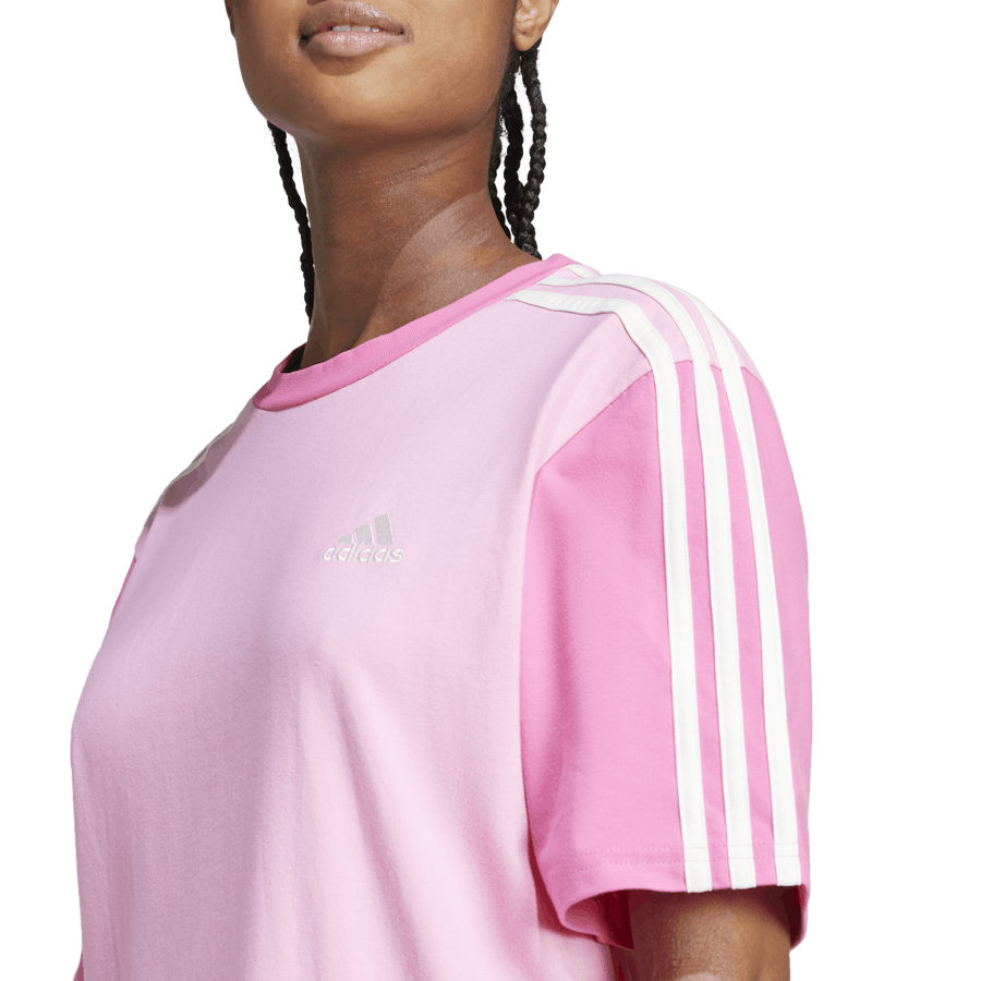 Robe t-shirt boyfriend Essentials à 3 bandes en jersey simple rose