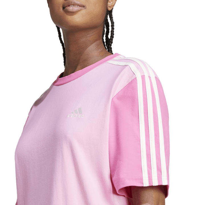 Robe t-shirt boyfriend Essentials à 3 bandes en jersey simple rose