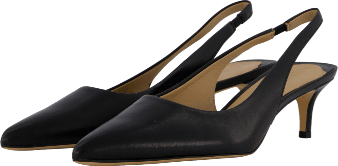 Lolah Burnished Leather Slingback Pump Černá