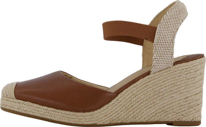 Pearle II Espadrille aus Leder und Segeltuch Deep Saddle Tan / Neutral / Deep Saddle Tan