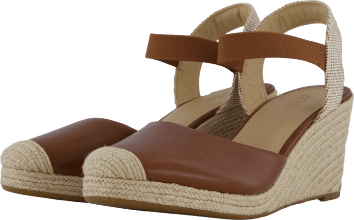 Pearle II Espadrille aus Leder und Segeltuch Deep Saddle Tan / Neutral / Deep Saddle Tan