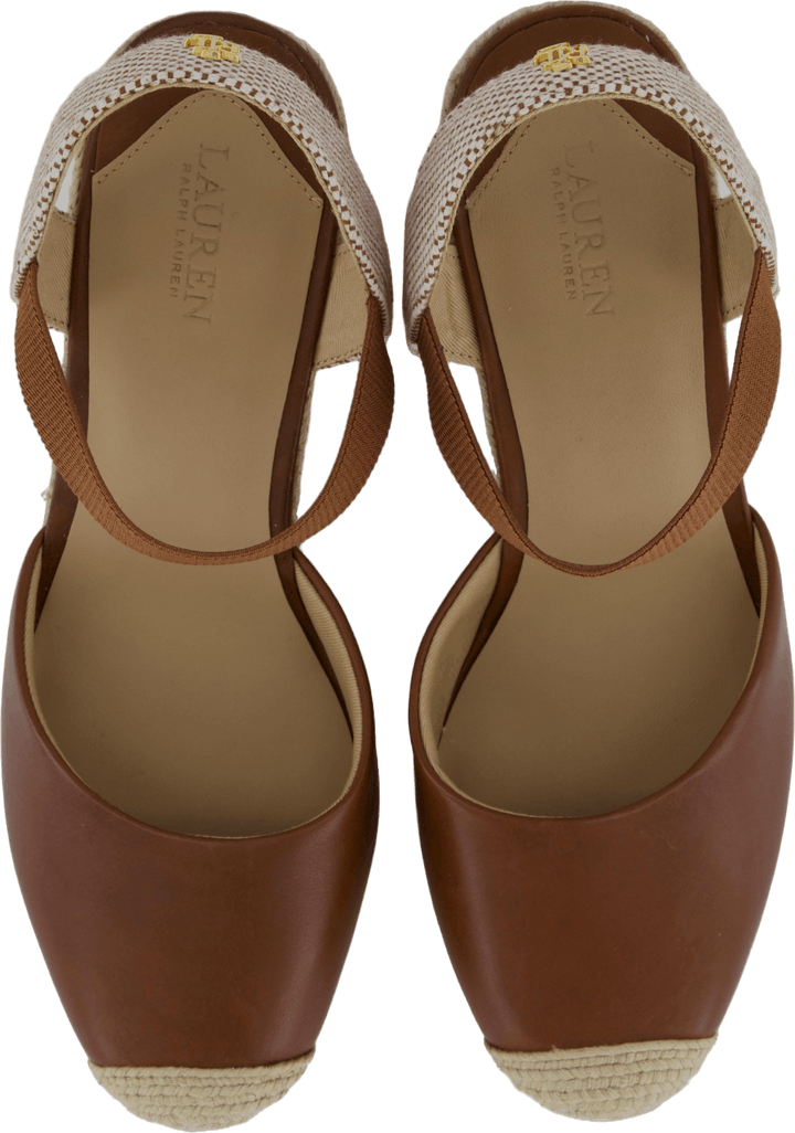 Pearle II Espadrille aus Leder und Segeltuch Deep Saddle Tan / Neutral / Deep Saddle Tan
