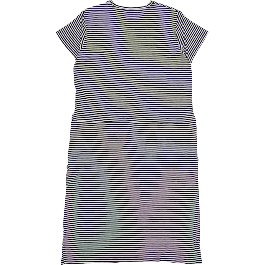 Carmen Dress Navy Stripes