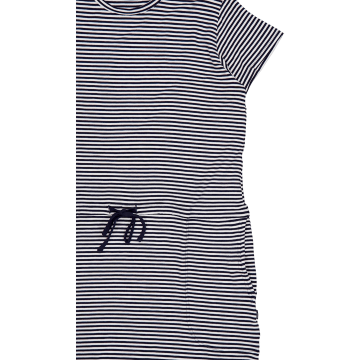 Carmen Dress Navy Stripes