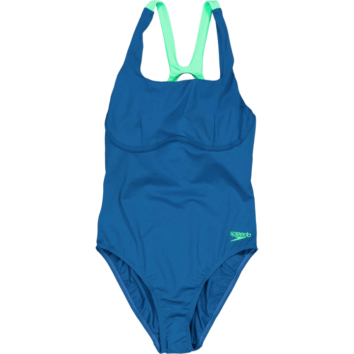 Maillot de bain à bande flexible pour femme bleu/vert