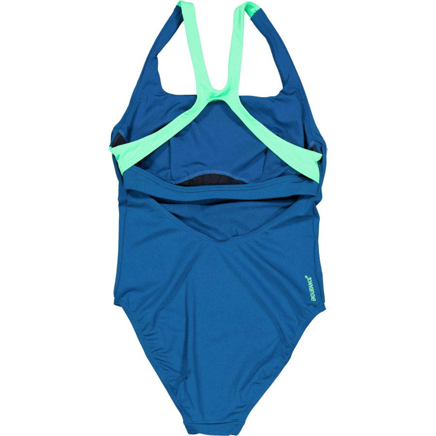 Maillot de bain à bande flexible pour femme bleu/vert