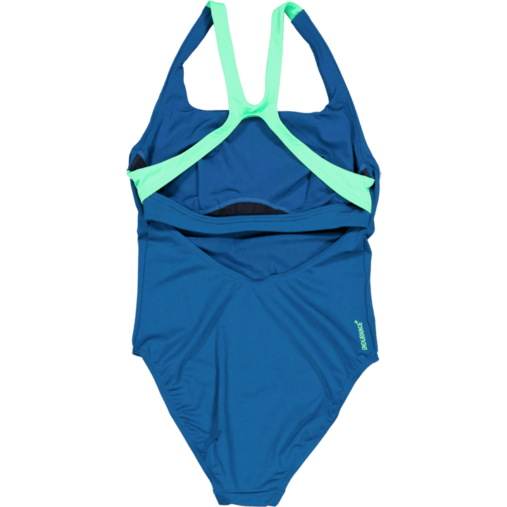 Maillot de bain à bande flexible pour femme bleu/vert