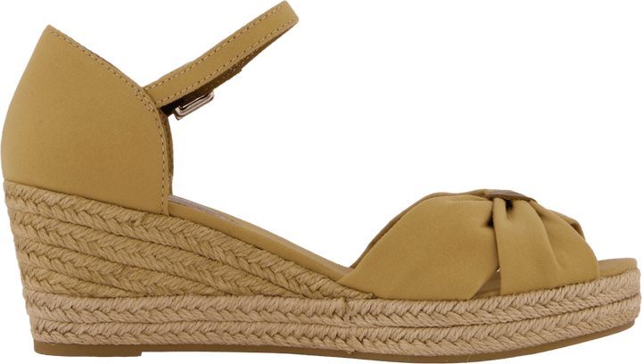 Basic Open Toe Mid Wedge Khaki