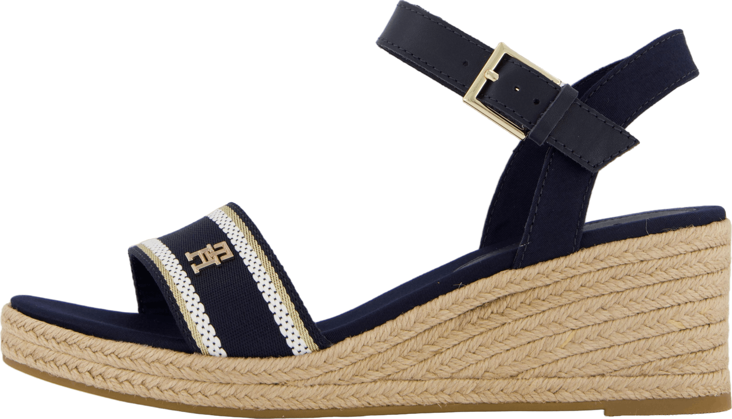 sandalo con zeppa in fettuccia –