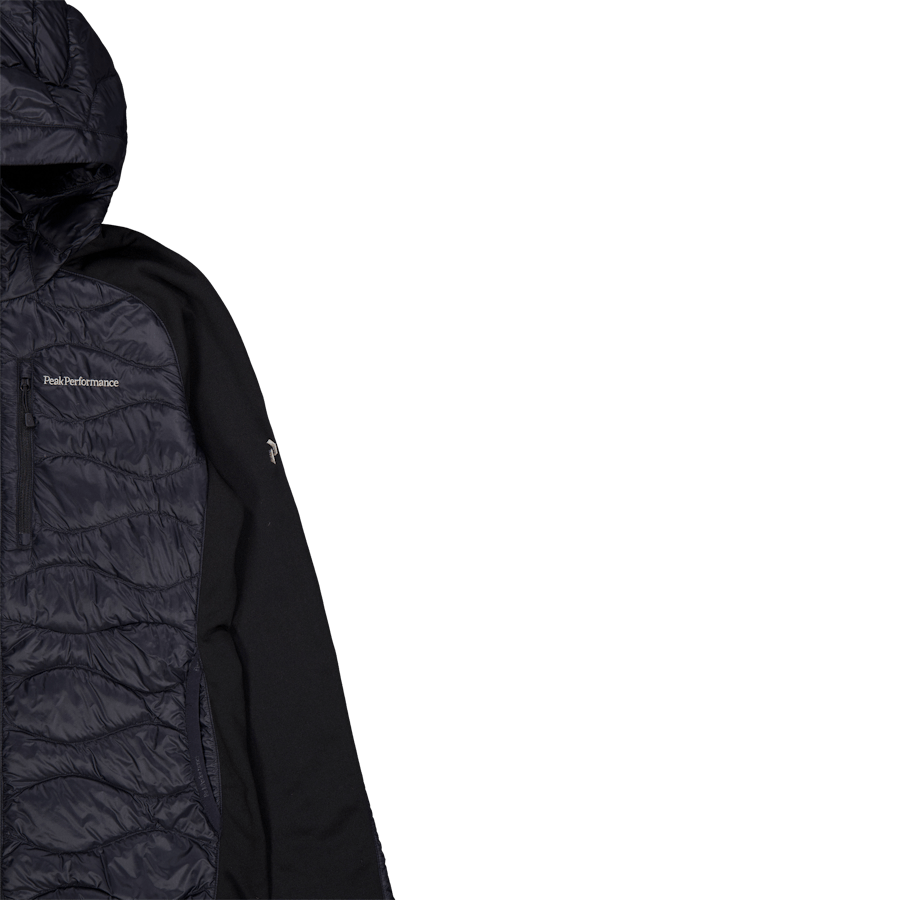W Helium Down Hybrid Kapuze Schwarz