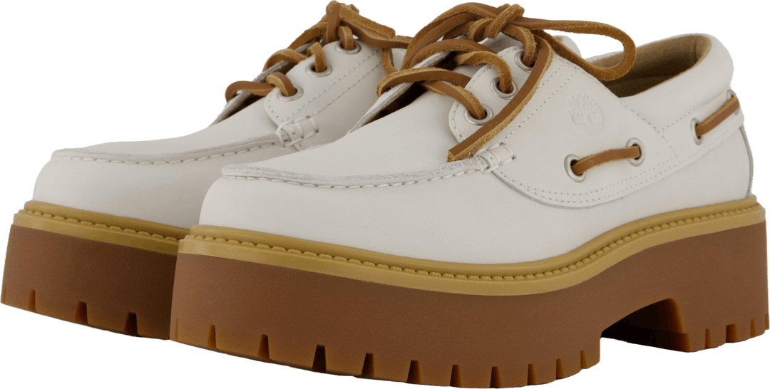 Stone Street Boat Shoe White Full Grain