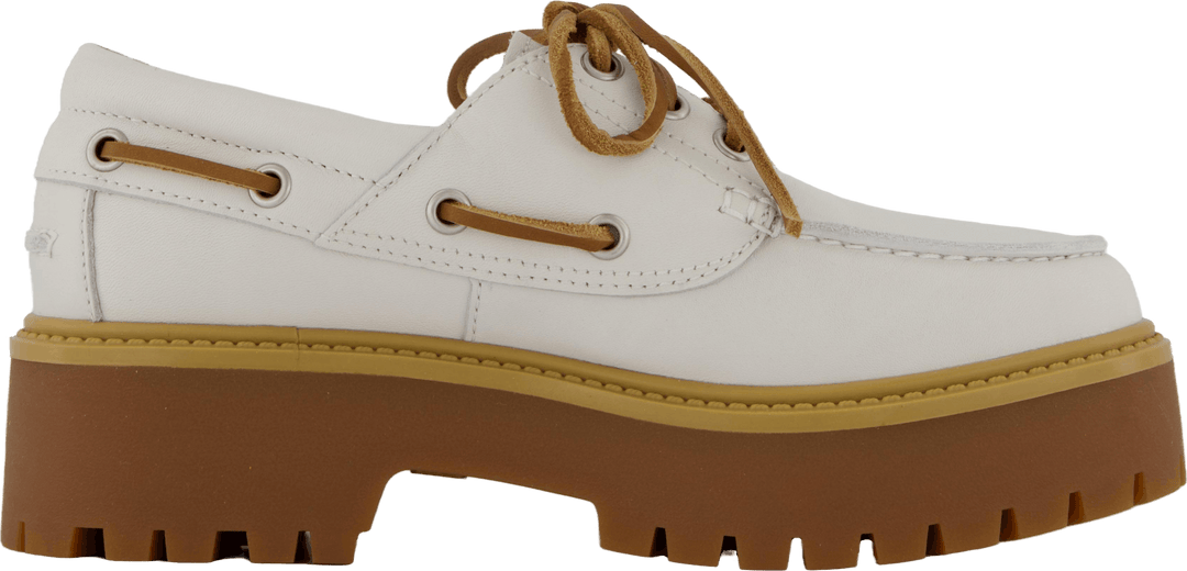 Stone Street Boat Shoe White Full Grain