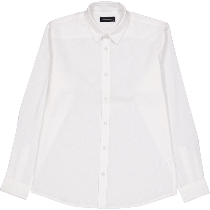 Puuvillane / linane särk L/s Valge 02