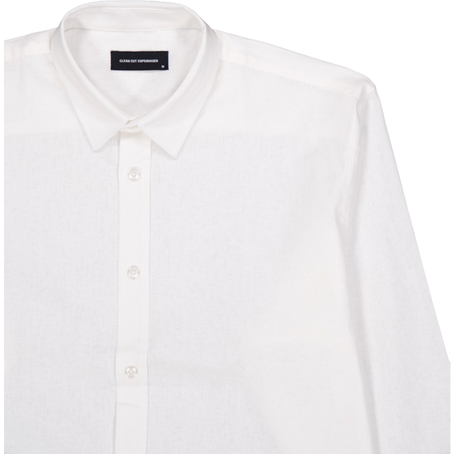 Puuvillane / linane särk L/s Valge 02