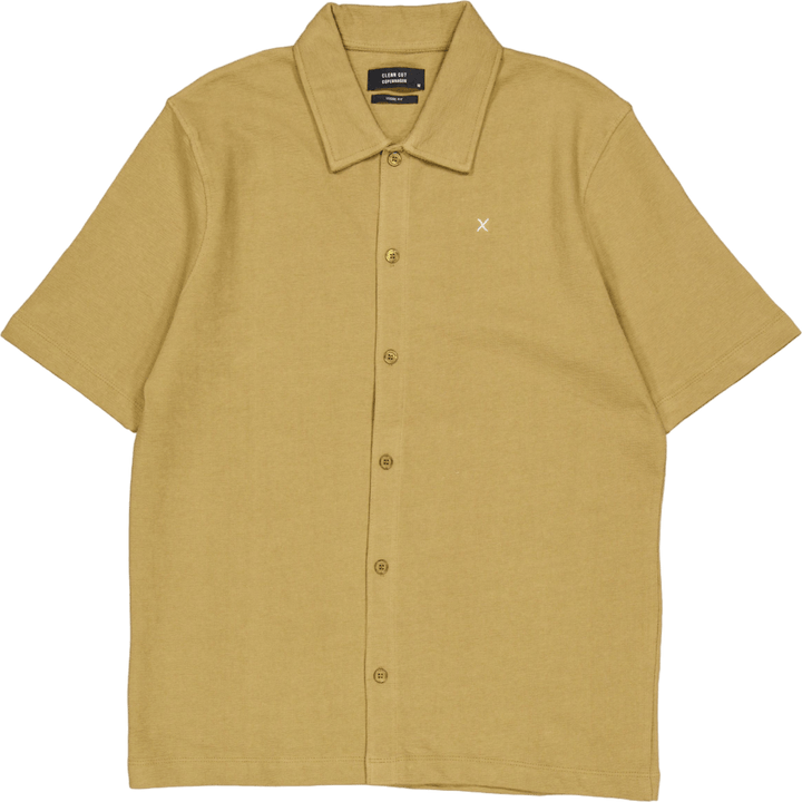 Calton strukturoitu paita S/s tumma khaki