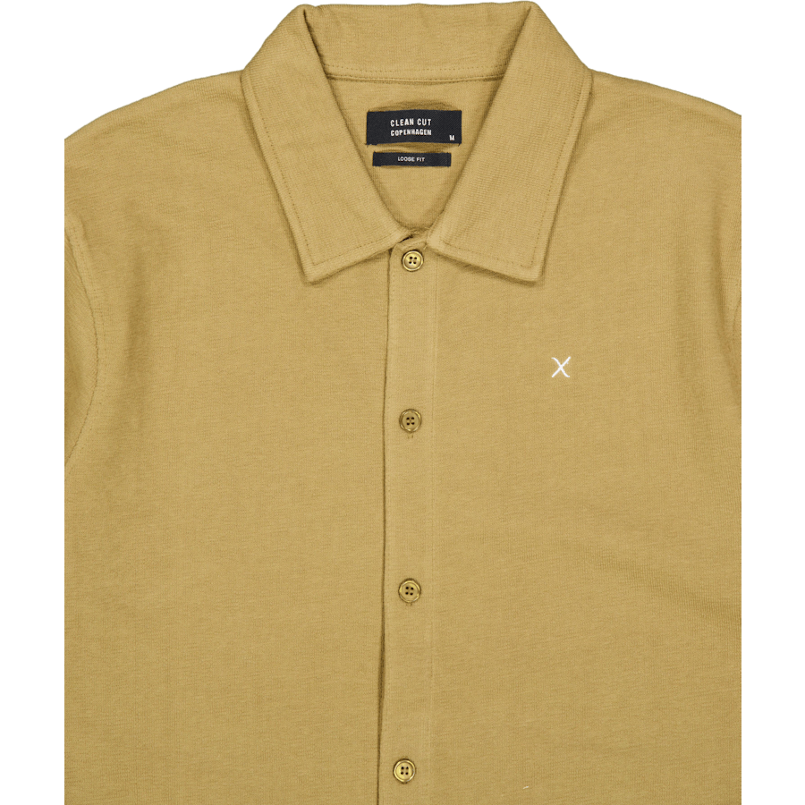 Calton strukturoitu paita S/s tumma khaki