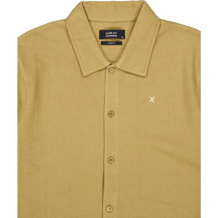 Calton strukturoitu paita S/s tumma khaki