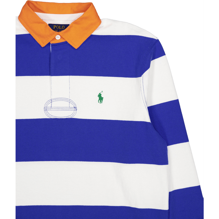 Classic Fit Striped Jersey Rugby Shirt New Iris Blue / White
