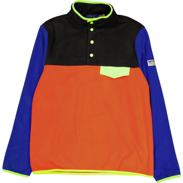 Color-Blocked Pullover i børstet fleece Elite Orange Multi