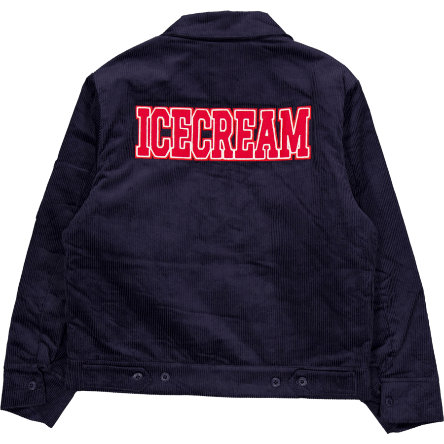 Veste de travail en velours côtelé bleu marine