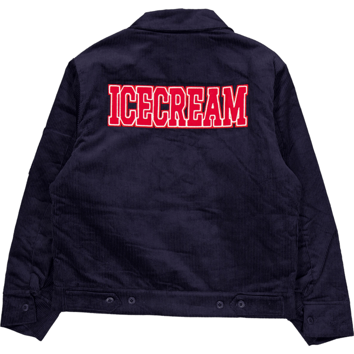 Veste de travail en velours côtelé bleu marine