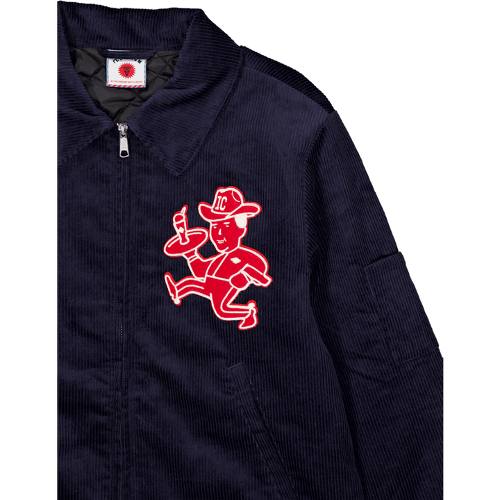 Veste de travail en velours côtelé bleu marine